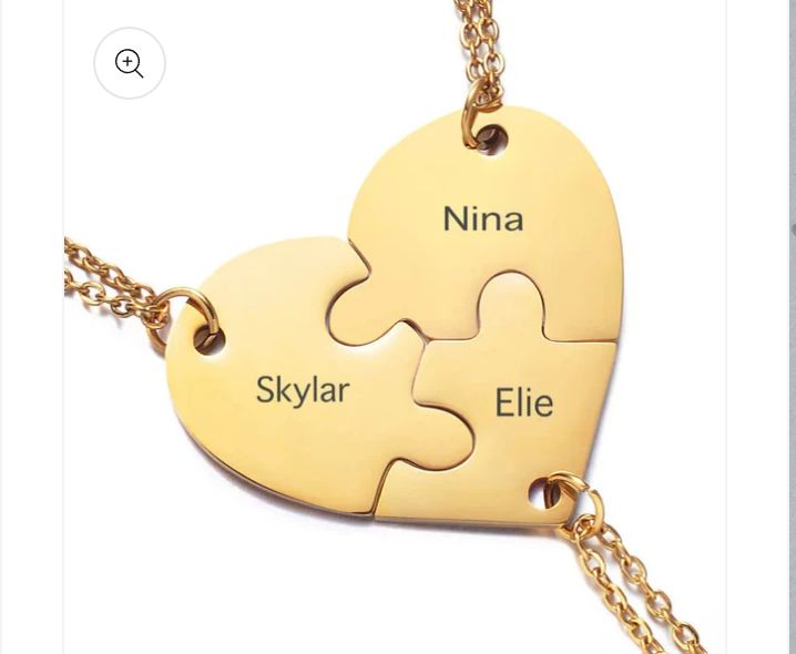 2 to 8 Friend Group Custom Engraved Name Necklaces
