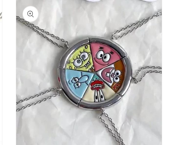SpongeBob Pizza Slice BFF Necklace Set for 5