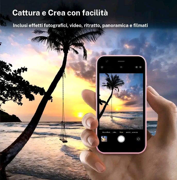 Telefono di backup per anziani e bambini - Compatto da 3,0", 2 GB di RAM, Dual SIM, batteria da 1000 mAh, mini smartphone semplice come dispositivo secondario