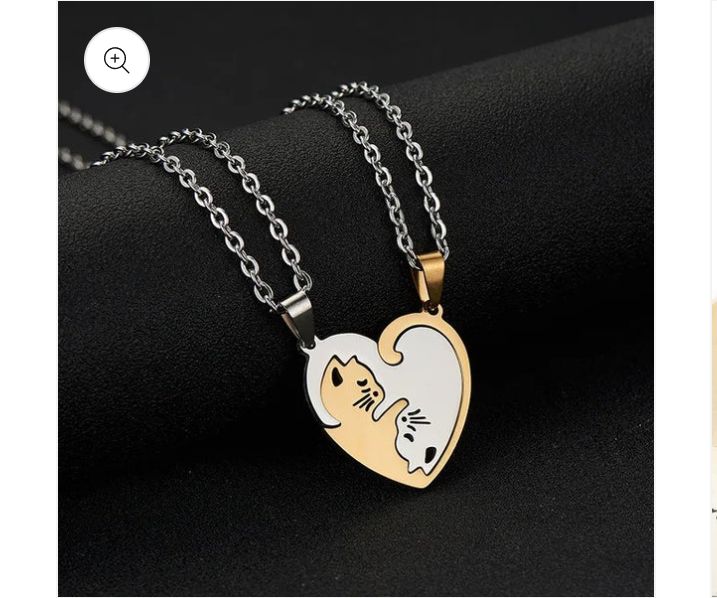 Cuddling Kittens BFF Friendship Necklace