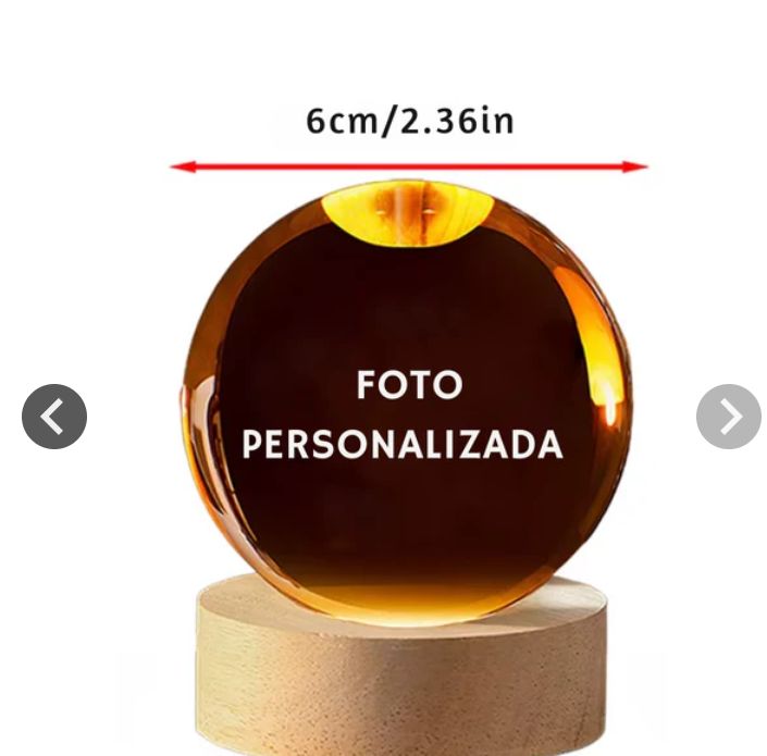Sfera di cristallo personalizzata compresa di scatola forma cuore
