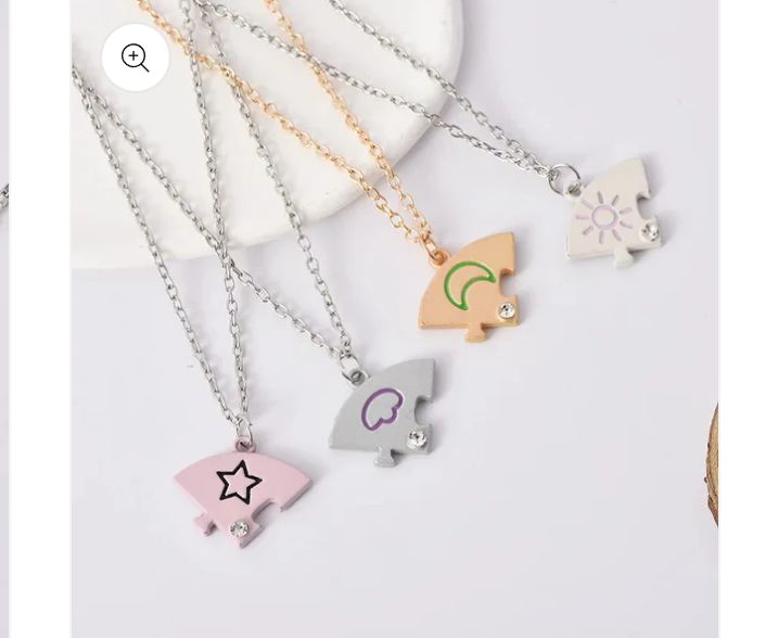 4 Best Friends Sun Moon Star and Cloud Necklace