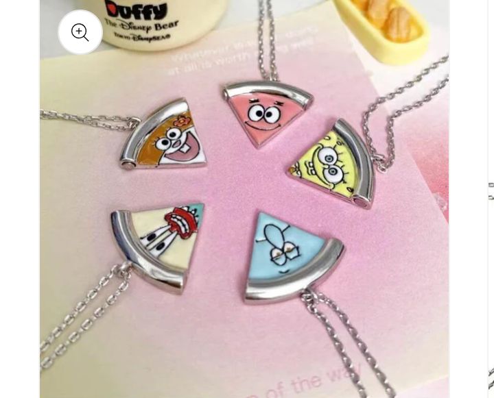 SpongeBob Pizza Slice BFF Necklace Set for 5