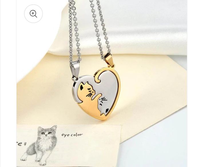 Cuddling Kittens BFF Friendship Necklace