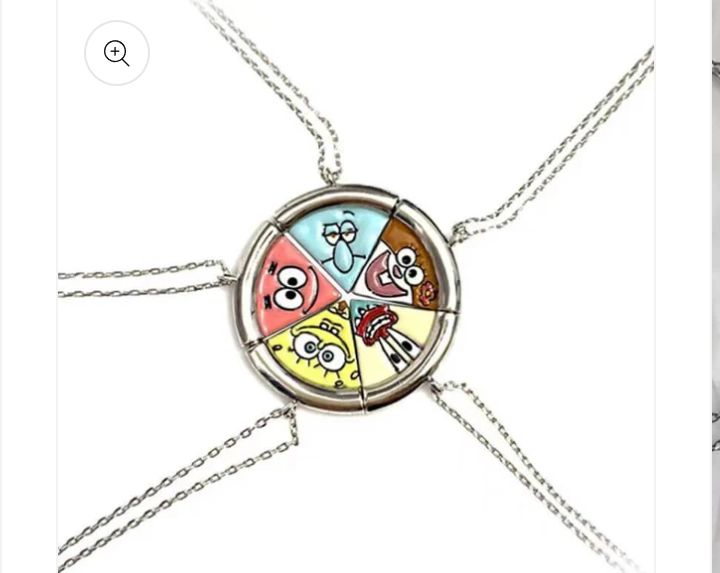 SpongeBob Pizza Slice BFF Necklace Set for 5