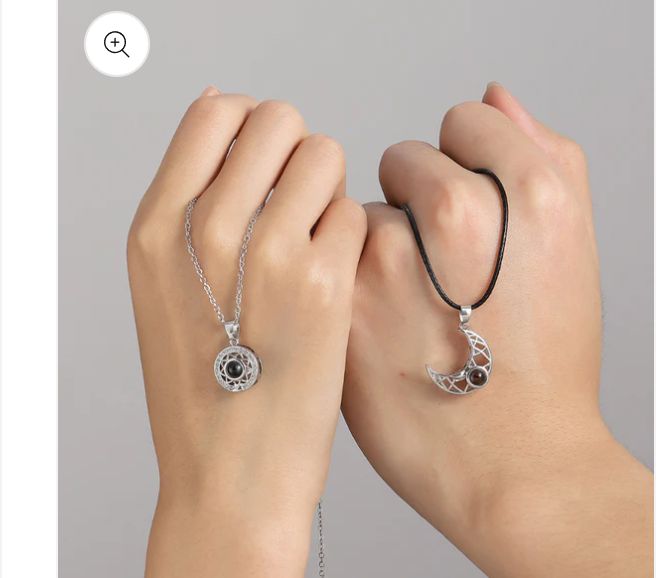 I Love You in 100 Languages Sun and Moon BFF Necklace