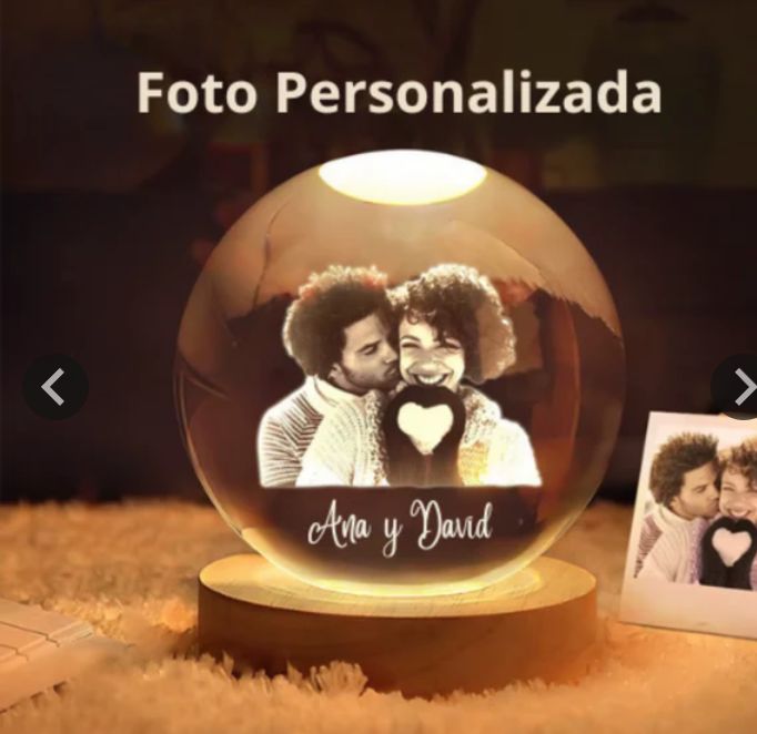 Sfera di cristallo personalizzata compresa di scatola forma cuore