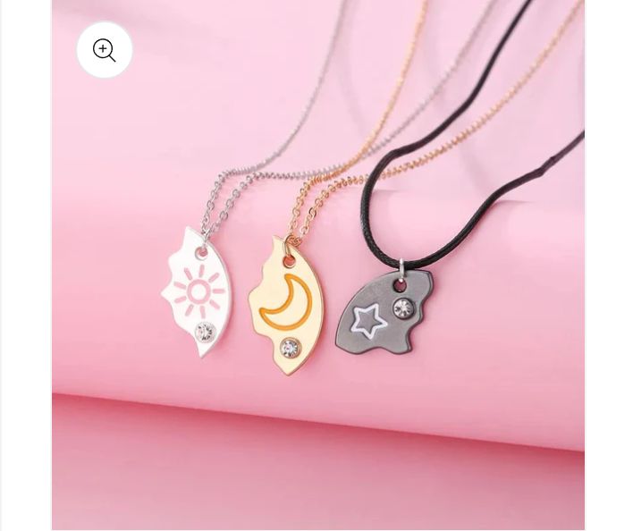 3 Best Friends Sun Moon and Star Necklace