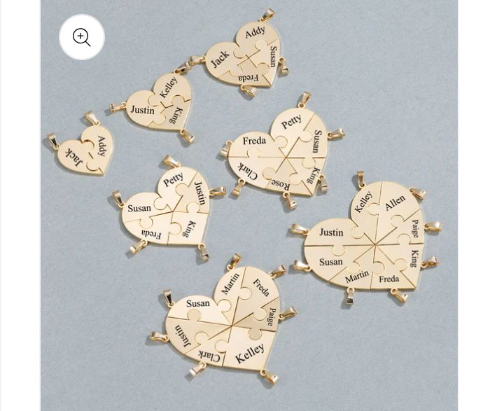 2 to 8 Friend Group Custom Engraved Name Necklaces